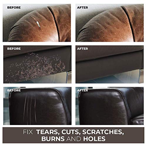 image for FORTIVO Leather Repair Kits for Couches Dark Brown, Leather Repair Kit