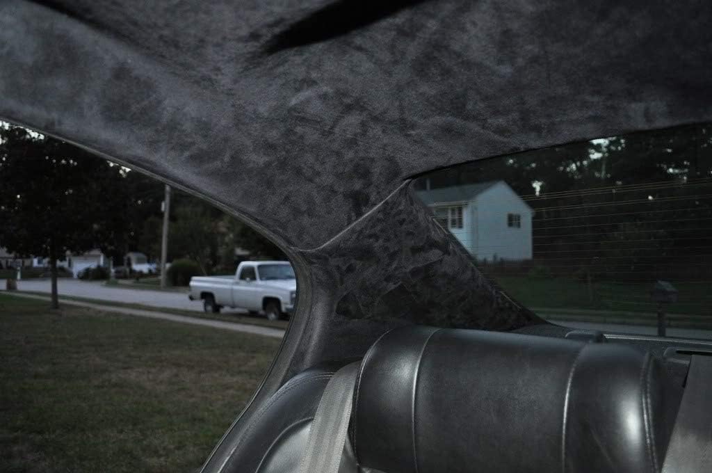 Suede Headliner with Foam Backed Fabric 60" Width,Replacement Aging/Faded/Broken,Color and Style Choice (Black, 48" x 60")