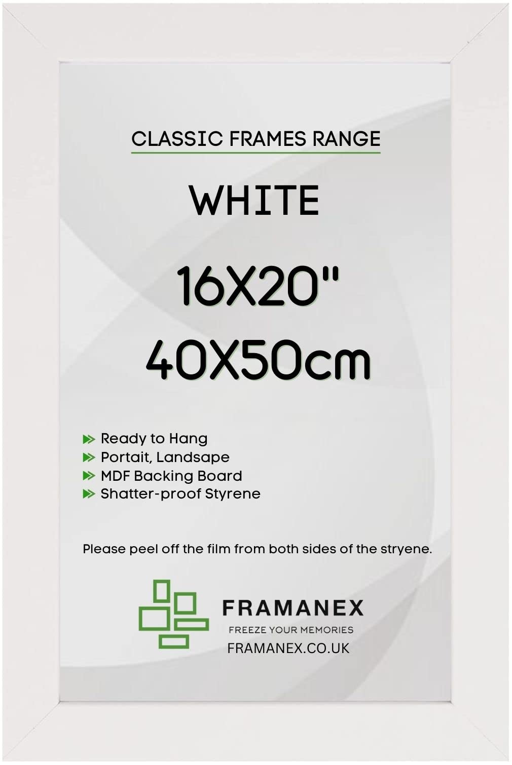 Framanex White Modern Colour 40X50 Cm Picture Photo Poster Frames | 50X40 Cm Rectangle Picture Frame | Wood Finish Photo Frame