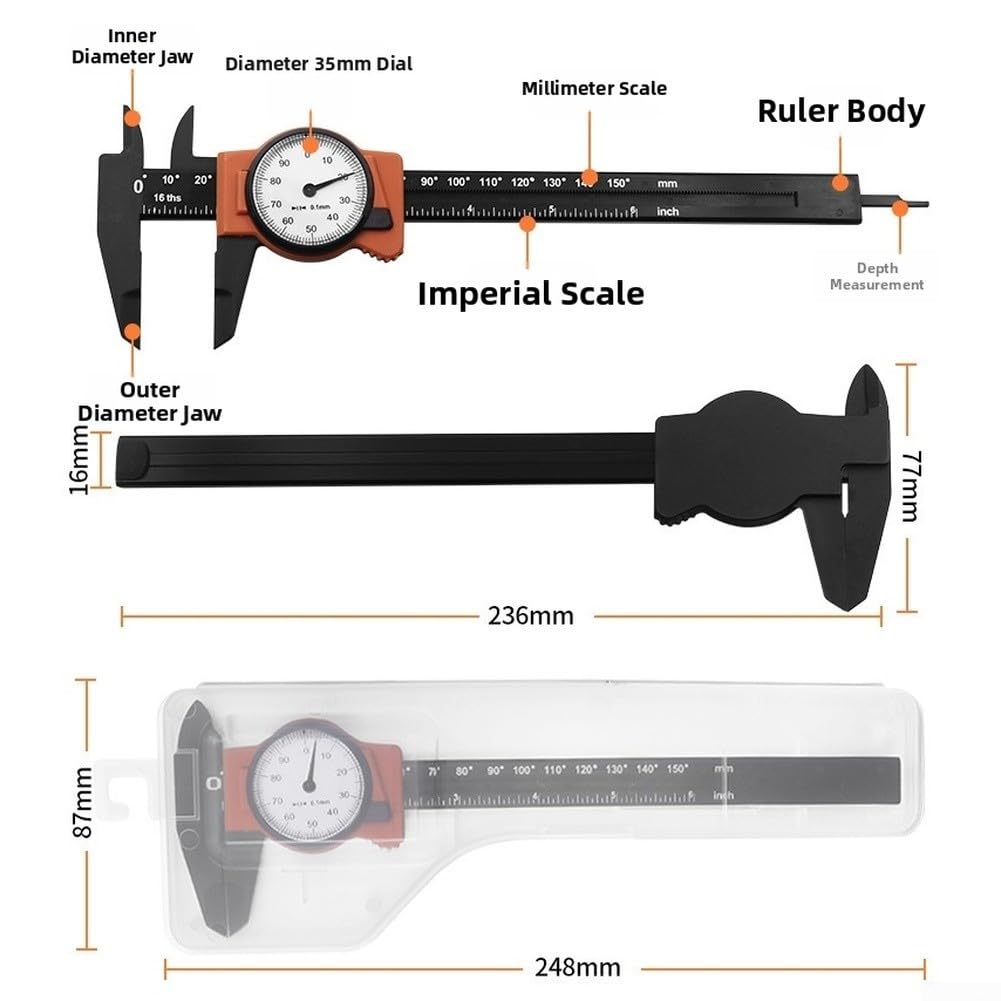 ABS Plastic For Dial Caliper 0-150mm Metric And 0-6inch Vernier Calipers(mm)