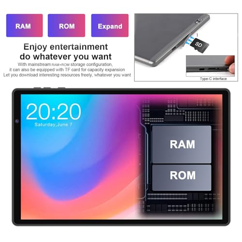 Image of 2026 Lastest Android Tablet 10 inch Android Tablets with 14GB RAM 128GB ROM, Octa-Core 2.0 GHz, 8000mAh Battery, 5G WiFi, BT 5.0, HD IPS Touchscreen, 5 MP + 8MP Camera,Tablet with Keyboard Mouse, Grey