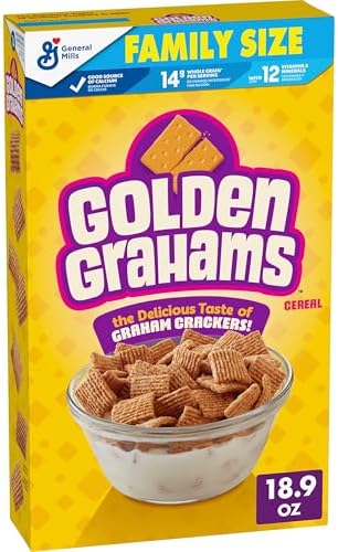 Golden Grahams Breakfast Cereal, Whole Grain, Family Size, 18.9 oz
