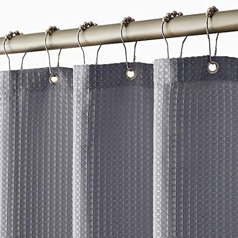 Cortina de ducha Scamzsure de tela gris oscuro resistente al agua, 36x72 pulgadas Cover
