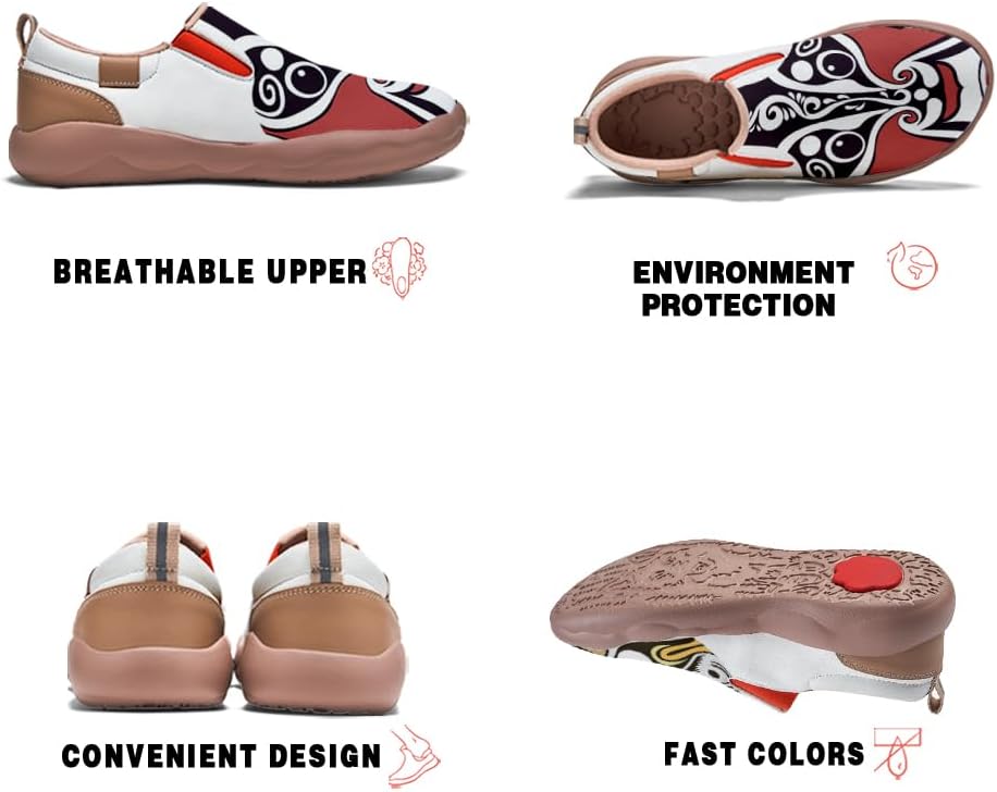 Kid's Painted Travel Shoes Slip On Casual Loafers Lightweight Comfort Fashion Sneaker Horse Spoon Face Chinese Style