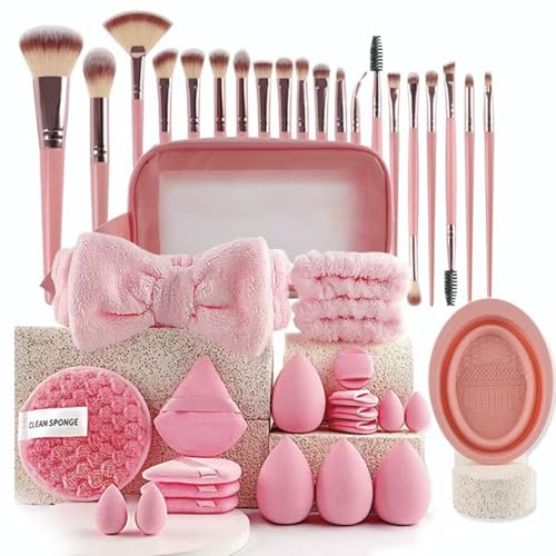 Set di pennelli da trucco da 42 pezzi, con custodia,