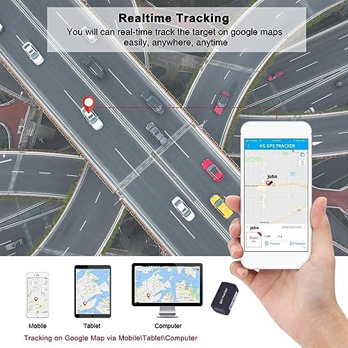 Strong Magnetic GPS Tracker,Car GPS Tracker,GPS/GSM/GPRS Tracking System with No Monthly Fee, Wireless Mini Portable Magnetic Tracker Hidden for Vehicle Anti-Theft/Teen Driving (Black)