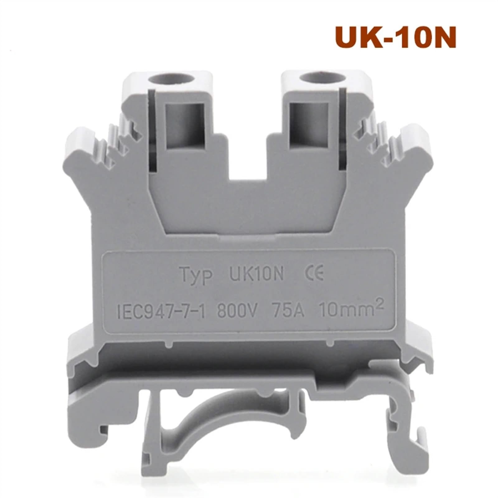 UK Din szyna uniwersalne bloki zacisków śrubowych Morsettiera 2.5B/3/5/6/10/16N/35 elektryczne złącza kablowe mosiądz Bornier (szare, UK-35 (1 szt.)