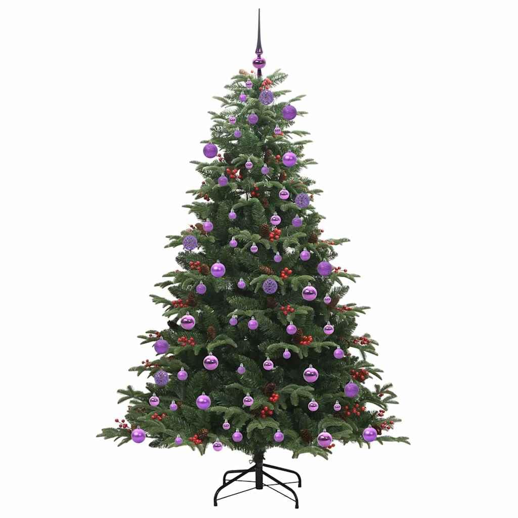 Sztuczna choinka z 300 diodami LED w kolorze ciepłej bieli, wysokość 180 cm, w kształcie stożka, metal PCW, do użytku wewnątrz i na zewnątrz, ze stojakiem, 8 trybów, zasilana przez USB
