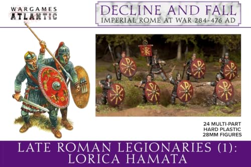 Wargames Atlantic Decline and Fall: Imperial Rome at War - Late Roman Legionaries Lorica Hamata (24 Figures) Multi-Part Hard Plastic (HIGH Impact POLYSTYRENE) 28MM Figures…