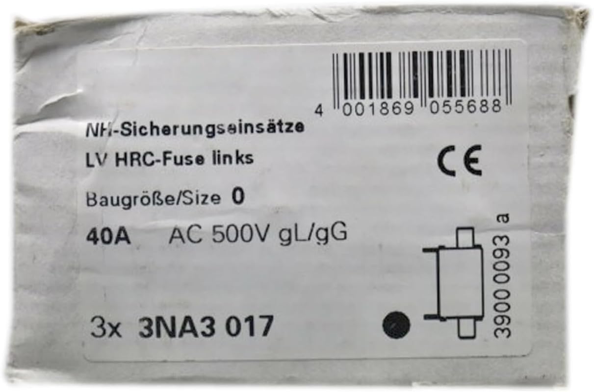Cartouche fusible 3NA3017 neuf scellé taille NH0 40A 500V