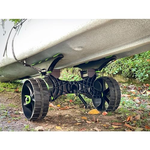 RAILBLAZA C-Tug R Heavy Duty Kayak Cart with Puncture Free Wheels, Adjustable Hull Rails and 220lb Loading Capacity