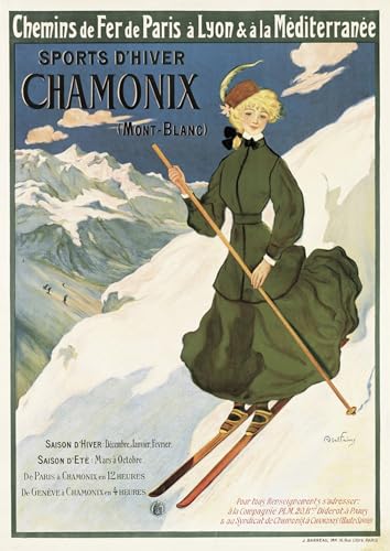 Affiche rétro Chamonix SNCF : déco murale vintage chic format 60x90