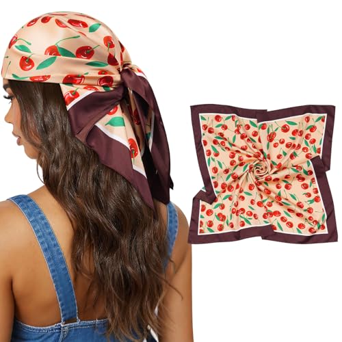 AWAYTR AWAYTR 27.5-Inch Satin Head Scarf for Women, Square Silk Hair Bandana