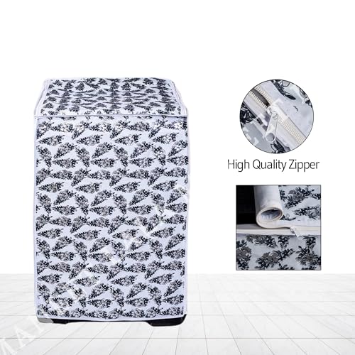 Image of Top Load Washing Machine Cover Pvc Suitable For - Lg-8-10kg | Black & White - Size: 60X60X93Cm