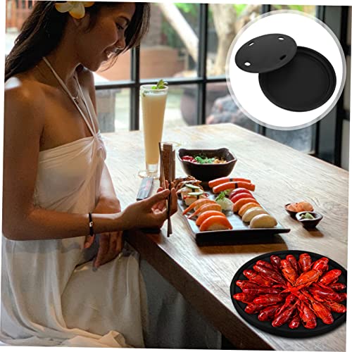 Plato de servicio molecular para sushi de cerámica negro miniatura 6
