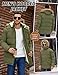 VXVGER Men's Long Winter Coat Warm Thicken Water Resistant Jacket Fleece Windproof Parka Coat with Detachable Hood(Green,L)