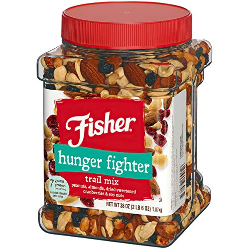Fisher Snack Hunger Fighter Trail Mix, 38 Ounces, Peanuts, Almonds, Dried Sweetened Cranberries, Soy Nuts #TOP2