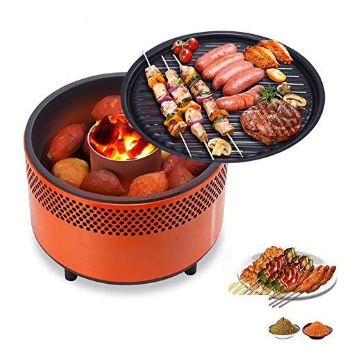 Elektrogrill Multifunktions,Smoke-Free Barbecue Grill, Holzkohle-Grill/for Outdoor Barbecue, Camping, Schleppen, Reisen Barbecue Werkzeug