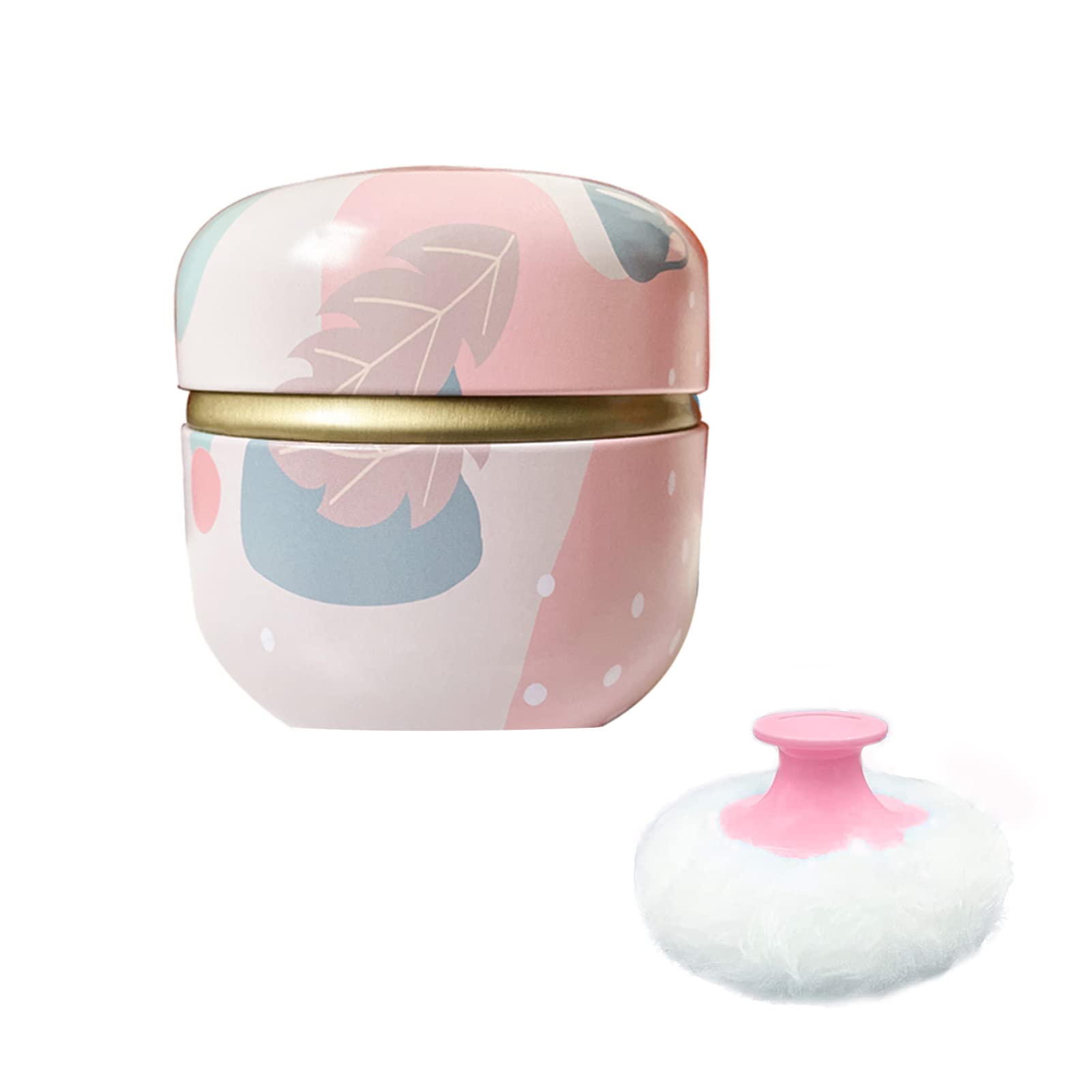 Body Powder Puff and Container for Dusting Powder, Baby Women Powder Puff and Powder Case for Bath and Travel (Fresh Dream)