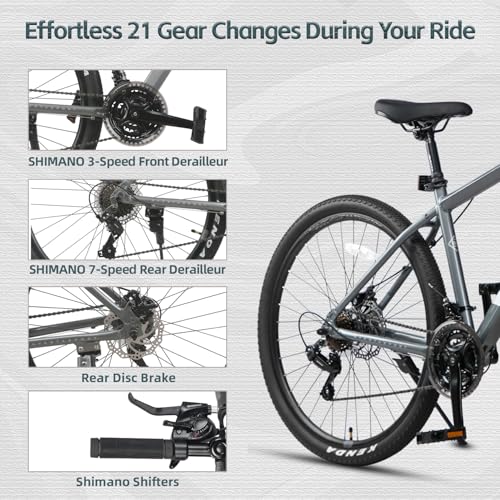 Image of AVASTA Earth 26 27.5 Inch Mountain Bike MTB for Adult Man Women Male | Lightweight Aluminum Alloy Frame, Dual Disc Brakes, Switchable Front Suspension, 21-Speed Gear Shifter