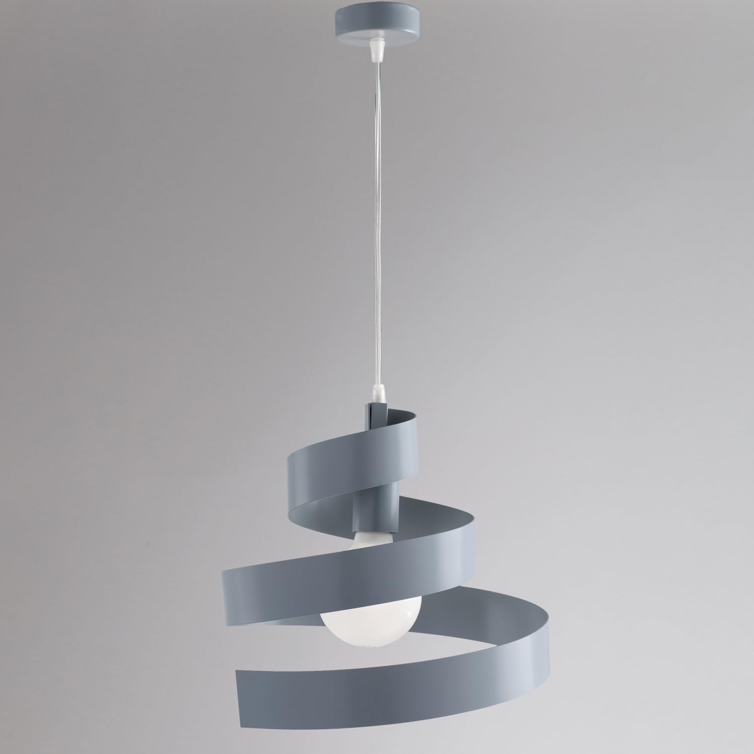 Sospensione Moderna 1 Luce In Ferro Laccato Grigio