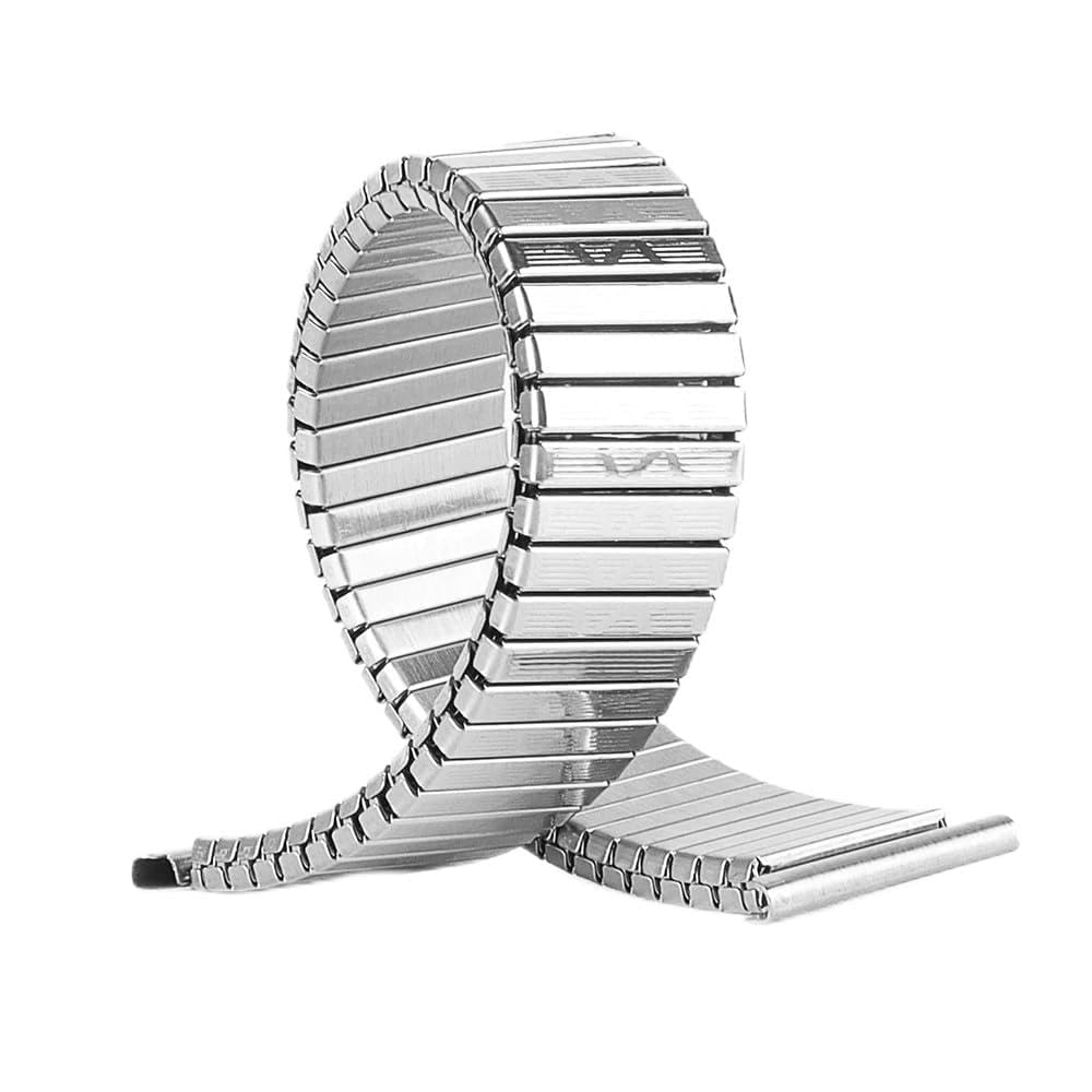 CBTBZGFGKL 12 14mm 16mm 18mm 20mm Stainless Steel Elastic Stretch Strap Metal Expansion Silver Gold Watch Band Wristband Bracelet with Tool