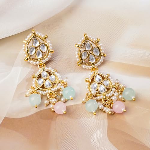 Image of Rubans Beads Necklace Set Gold Plated Traditional Jewellery Gift for Women & Girls