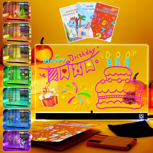 Tableau à dessin LED, facile à nettoyer et à mettre à niveau, avec 7 stylos néon LED 04