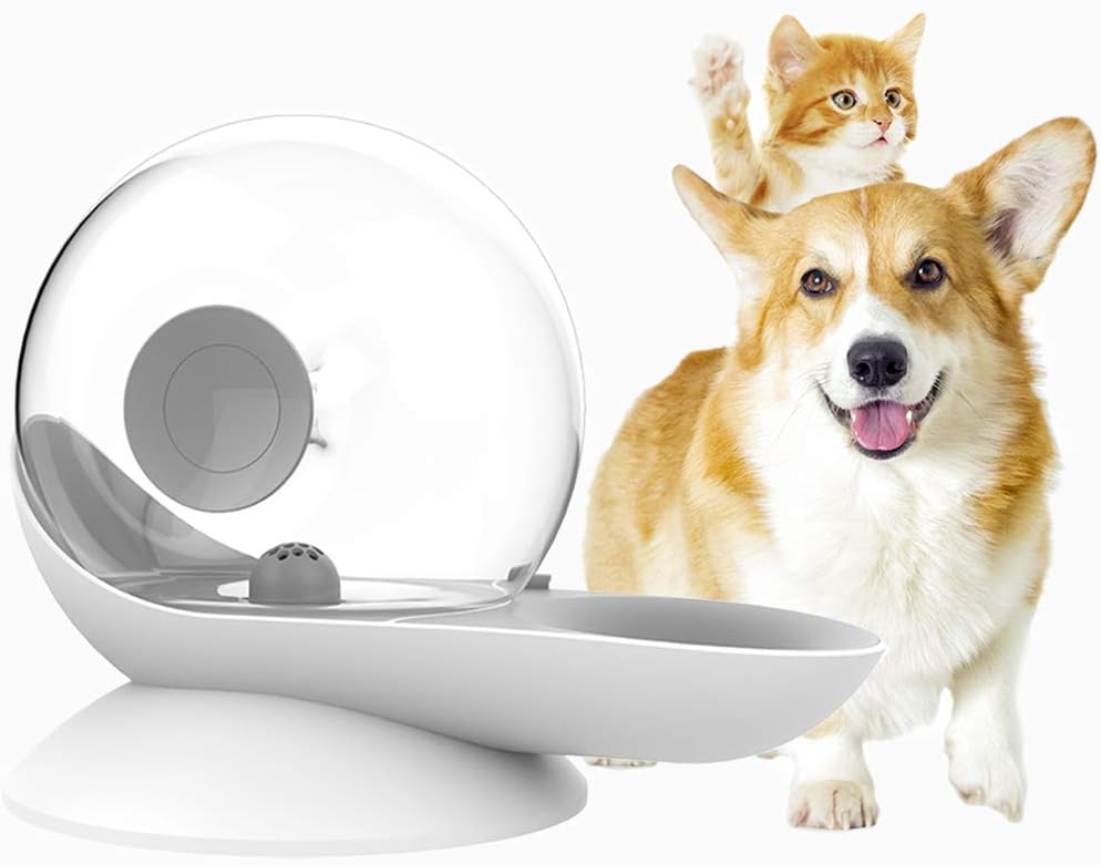 Sorlakar Dog Water Dispenser, 2.8L Automatic Refill Pet Water Bowl,No Spill for Cats, Dogs(Gray)