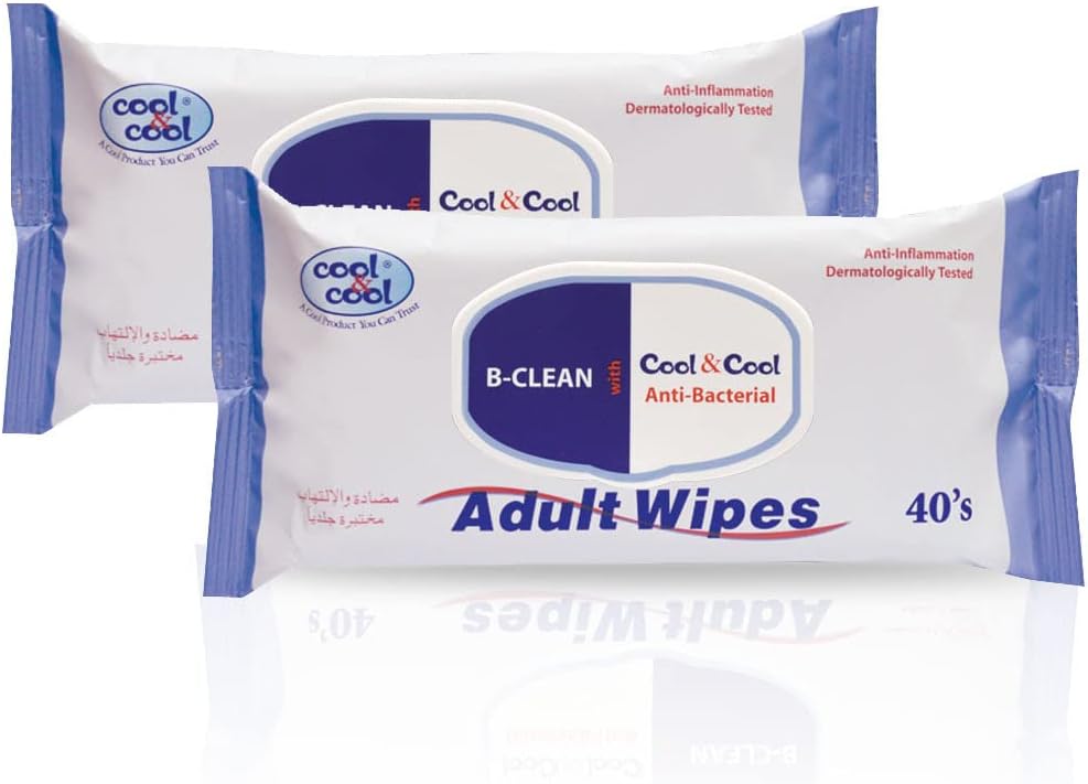 Cool & Cool Adult Wipes 40's Twin Pack