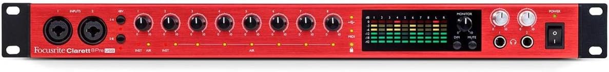 Focusrite Clarett 8 Pre USB 18-In/20-Out Audio Interface