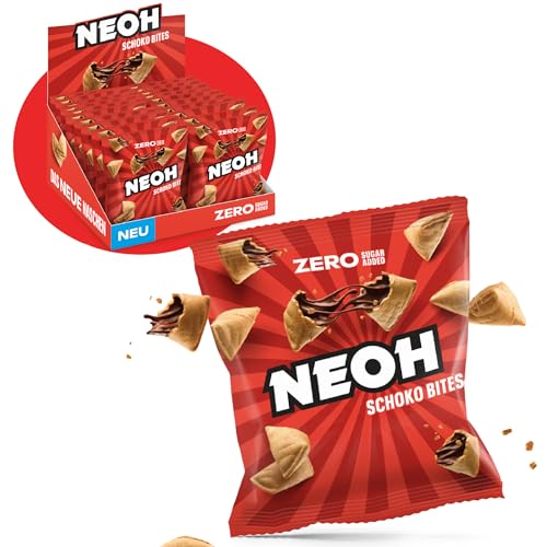 NEOH Schoko Bites | Kein Zuckerzusatz, 100 kcal pro Portion, Crunchy Bites mit cremiger Haselnuss-Kakaofüllung, Perfekt für unterwegs oder als Müsli-Ersatz, Keto-freundlich, Low-Carb | 20x29g Packung