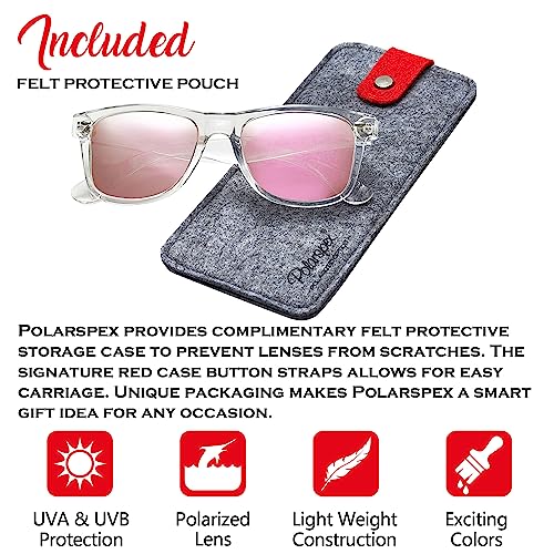 Image of PolarSpex Polarized Sunglasses for Men and Women | UV Protection, Durable Lightweight Frame, Retro Style, Felt Carrying Case, Clear Vision for Driving, Fishing & Everyday Wear.