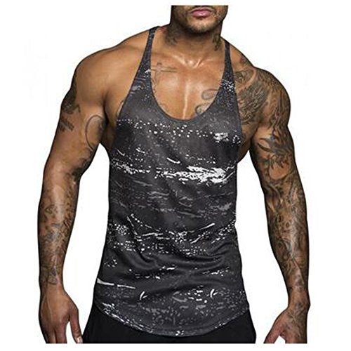 DOTBUY Tank Top Herren | Muskelshirt ideal für Sport Gym Fitness & Bodybuilding | Muscle Shirt Tanktop - Unterhemd - Achselshirt - Sportshirt (L, Schneeflocke grau) Cover
