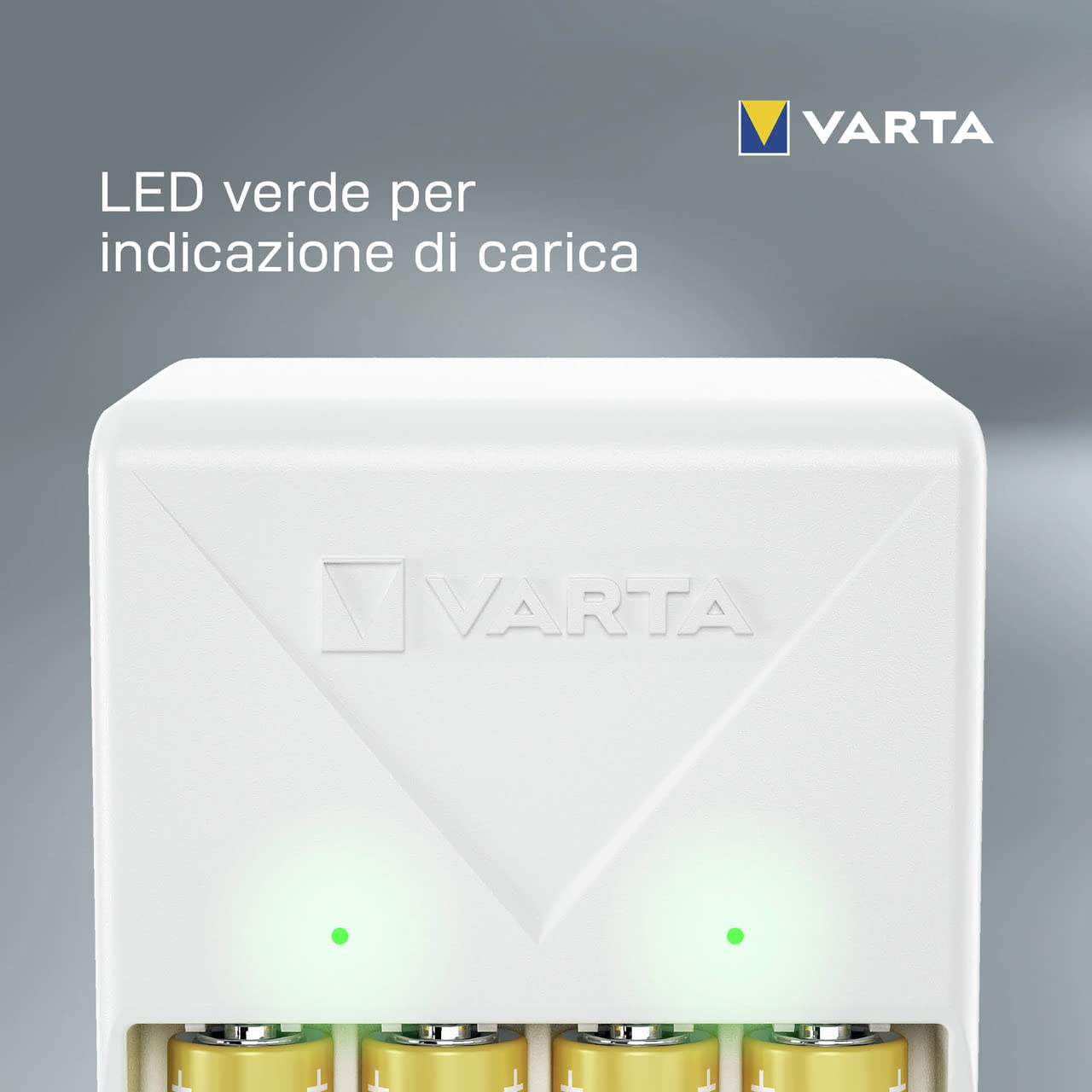 VARTA Caricabatterie, incl. 4X AA 2100mAh, caricatore per batterie ricaricabili, carica 2 o 4 AA/AAA contemporaneamente, Plug Charger