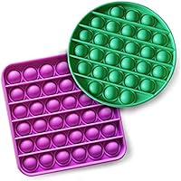 iBaste 2-PCS Rainbow Push & Pop Pop Bubble Sensory Fidget Toys for Kids and Adults, One Louder Side Push Bubbles Pop,...
