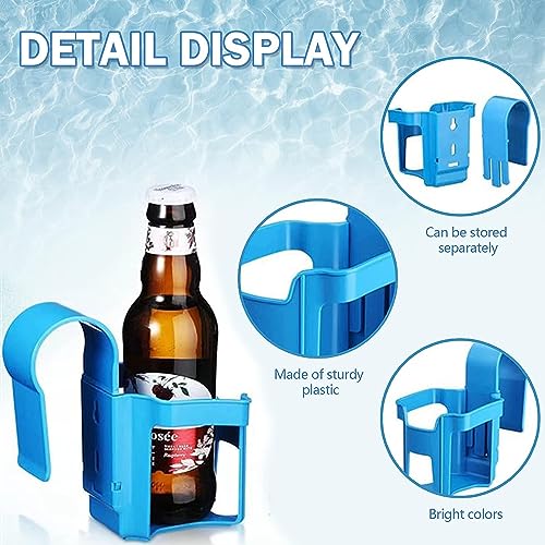 3 Stück Getränkehalter Pool, Blau Getränkehalter Poolrand, Getränkehalter Ohne Verschütten aus Kunststoff, Multifunktionaler Poolzubehör, für Pools
