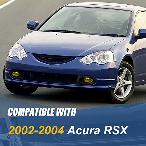 Auto Dynasty Driving Bumper Fog Lights Lamp With Bezel, Switch, Wiring Harness, And Bulbs Compatible With Acura Rsx 02-04, Driver And Passenger Side, Amber Lens #TOP6