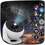 Galaxy Projektor, 13 in 1 Home Planetarium Star Light Projektor für Schlafzimmer 360° rotierenden Nebel Lampe Sternenhimmel Nachtlicht mit 12 Sonnensystem Konstellation Mond für Kinder Erwachsene