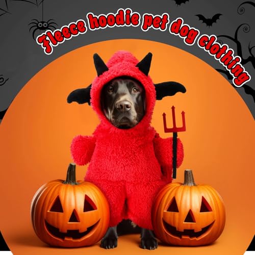 Disfraz para perro Halloween Sudadera Diablo terciopelo miniatura 2