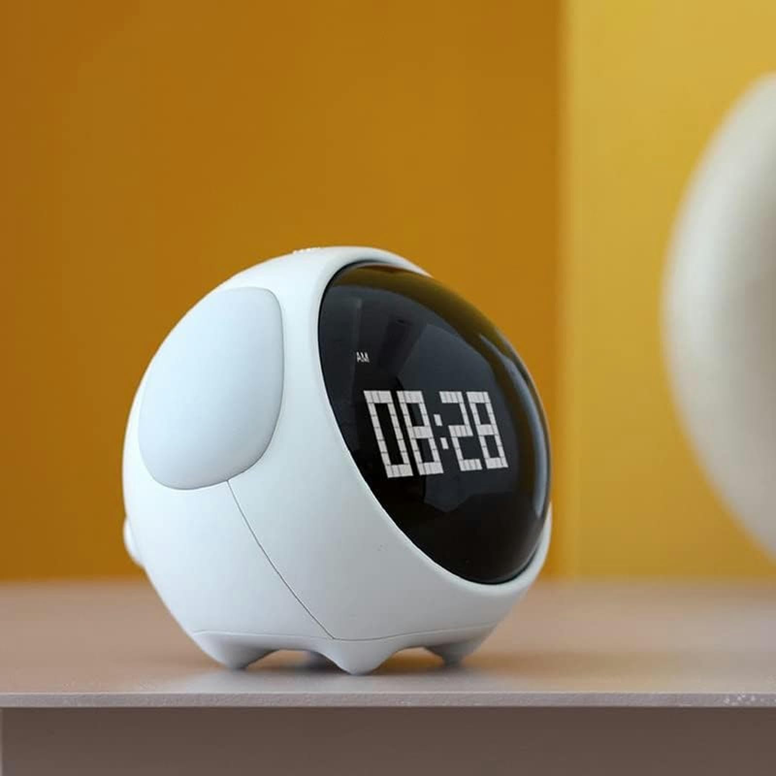 Allarme elettronico multifunzione possibile faro da pavimento per studenti luce notturna display manuale intelligente allarme batteria allarme elettronico multifunzionale (colore polvere) (Bianco)