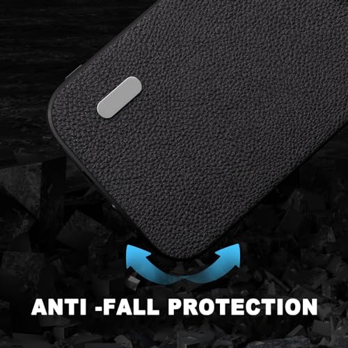 Carcasa de cuero PU premium texturizado y tacto suave para iPhone 15 Pro 4