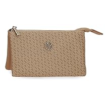 Pepe Jeans Megan, Portafogli di Diverse Dimensioni, Rosa, Nero e Cammello, Realizzato in Ecopelle, Taglia Unica, Portafoglio Triplo