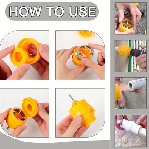 Miniatura 3 de Juego De Herramientas Para Hacer Roscas De Tubería De Pvc, Compatible Con Taladro Eléctrico, Kit De Grifo De Rosca De Tubería De Pvc, Juego De Troqueles Redondos Reutilizables 1 2 3 4 1 Para Corte