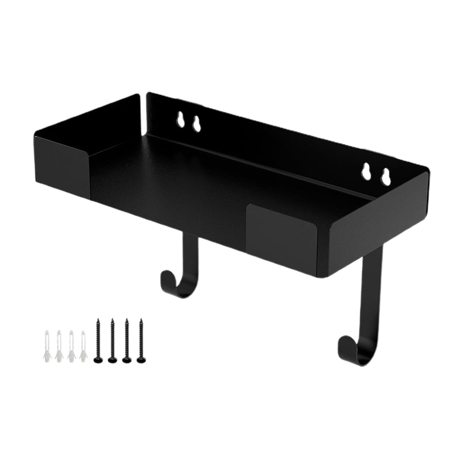 Supporto da parete in ferro, supporto da parete in ferro, elegante supporto per asse da stiro nero in acciaio – Supporto per ferro da stiro e asse da stiro con ganci, decorazione per la casa