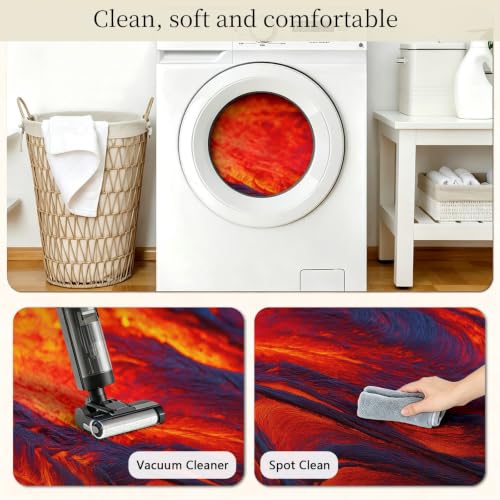 Tapis salon rond multicolore 100cm antidérapant et lavable machine - 6