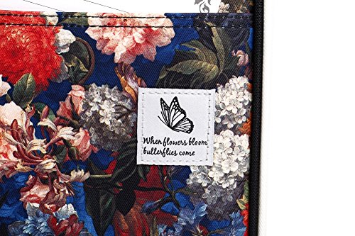 Lazyaunti Zipper Portfolio Organizer A4 Note Pouch-Waterproof Document Bags/Zipper Binder/Paper Case for 13.3" Mac,Tablet,Pens,washi Tape,Journals,Sketch Books (Carnation)