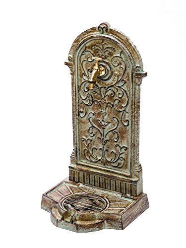 aubaho Fontaine Murale sur Pied - Fer - Style Antique - Vert - 11 kg/64 cm