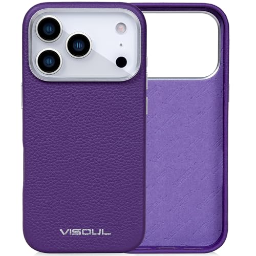Coque cuir iPhone 17 Pro VISOUL souple pour un usage quotidien chic violet