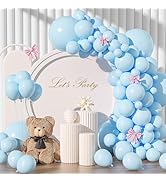 135pcs Pastel Blue Balloons Different Sizes 18" 12" 10" 5" Latex Light Blue Balloon Garland Arch ...